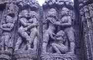 Sculpture érotique, temple de Konark
